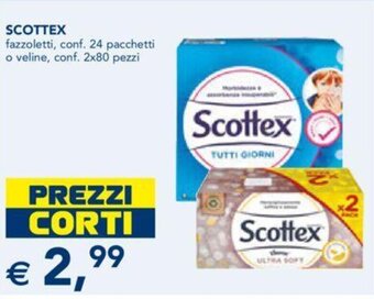 Esselunga SCOTTEX fazzoletti, conf. 24 pacchetti o veline, conf. 2x80 pezzi offerta