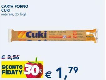 CARTA FORNO CUKI naturale, 25 fogli