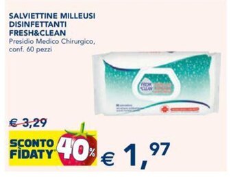 Esselunga SALVIETTINE MILLEUSI DISINFETTANTI FRESH&CLEAN offerta