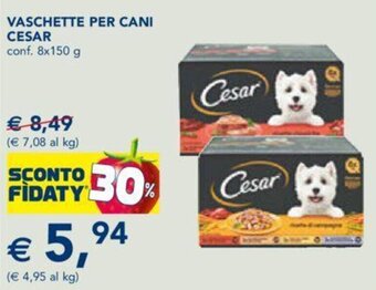 Esselunga VASCHETTE PER CANI CESAR conf. 8x150 g offerta