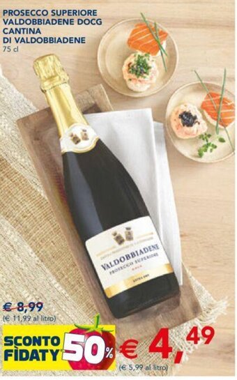 Esselunga PROSECCO SUPERIORE VALDOBBIADENE DOCG CANTINA DI VALDOBBIADENE 75 cl offerta