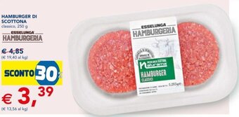 Esselunga HAMBURGER DI SCOTTONA classico, 250 g offerta