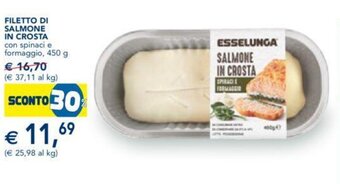 Esselunga FILETTO DI SALMONE IN CROSTA con spinaci e formaggio, 450 g offerta