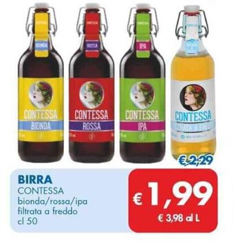 MD Discount BIRRA CONTESSA bionda/rossa/ipa filtrata a freddo cl 50 offerta