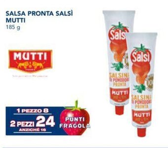 Esselunga SALSA PRONTA SALSÌ MUTTI 185 g offerta