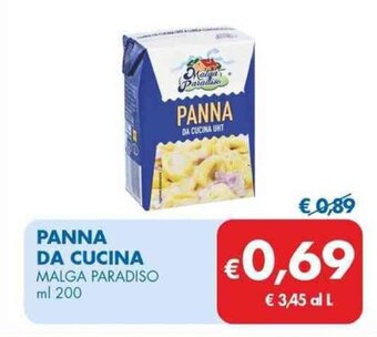 MD Discount PANNA DA CUCINA MALGA PARADISO ml 200 offerta