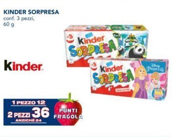 Esselunga KINDER SORPRESA conf. 3 pezzi, 60 g offerta