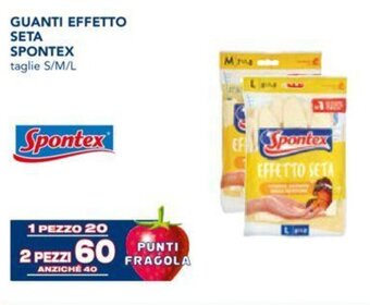 Esselunga GUANTI EFFETTO SETA SPONTEX taglie S/M/L offerta