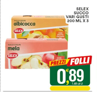SELEX SUCCO VARI GUSTI 200 ML X 3