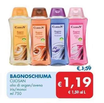 MD Discount BAGNOSCHIUMA CLIOSAN olio di argan/avena iris/monoi ml 750 offerta