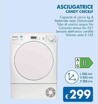 MD Discount ASCIUGATRICE CANDY CSEC8LF offerta