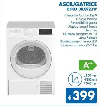MD Discount ASCIUGATRICE BEKO DRX923W offerta