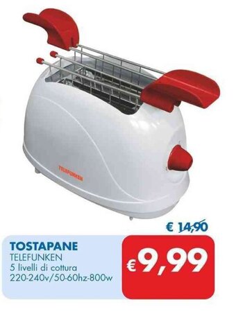 MD Discount TOSTAPANE TELEFUNKEN 5 livelli di cottura 220-240v/50-60hz-800w offerta