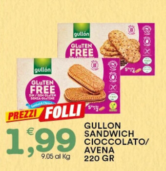 Gecop GULLON SANDWICH CIOCCOLATO/ AVENA 220 GR offerta