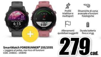 MediaWorld GARMIN SmartWatch FORERUNNER 255/255S offerta