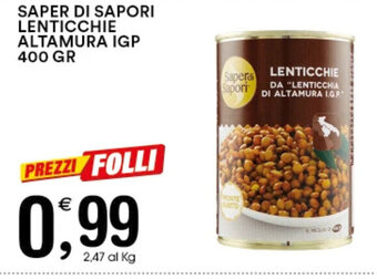 Gecop SAPER DI SAPORI LENTICCHIE ALTAMURA IGP 400 GR offerta
