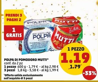 PENNY Mutti polpa di pomodoro offerta