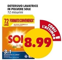 Sole detersivo lavatrice in polvere