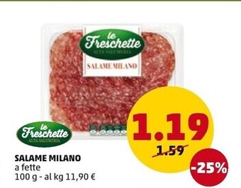 PENNY Le freschette salame milano offerta