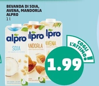 PENNY Alpro bevanda di soia, avena, mandorla offerta