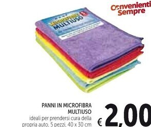 Spazio Conad Panni in microfibra multiuso offerta