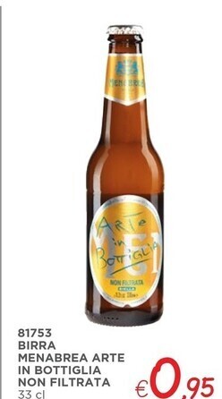 Menabrea birra arte in bottiglia non filtrata