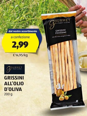 ALDI GOURMET GRISSINI ALL'OLIO D'OLIVA 200 g offerta