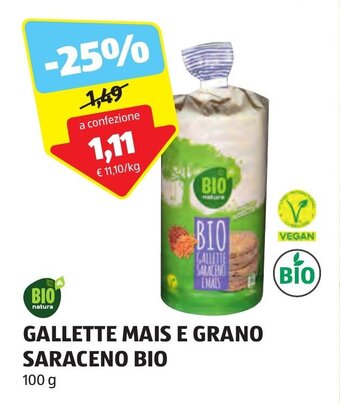 ALDI GALLETTE MAIS E GRANO SARACENO BIO 100 g offerta