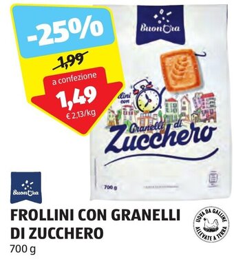 ALDI Buon Ora FROLLINI CON GRANELLI DI ZUCCHERO 700 g offerta