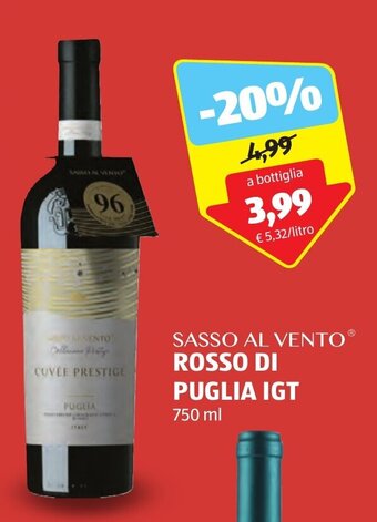 SASSO AL VENTO ROSSO DI PUGLIA IGT 750 ml