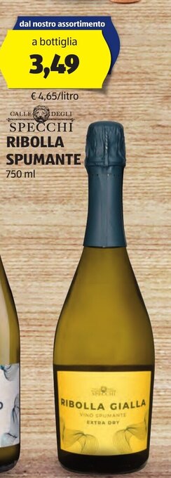 ALDI Galle Degli SPECCHI RIBOLLA SPUMANTE 750 ml offerta
