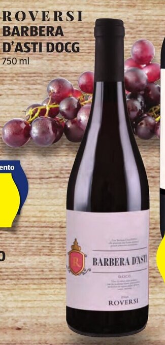 ALDI ROVERSI BARBERA D'ASTI DOCG 750 ml offerta