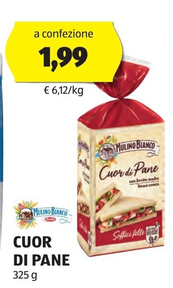 ALDI MULINO BIANCO CUOR DI PANE 325 g offerta