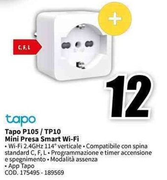 MediaWorld Tapo P105 / TP10 Mini Presa Smart Wi-Fi offerta