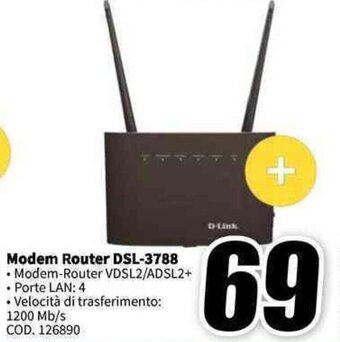MediaWorld D-Link Modem Router DSL-3788 offerta