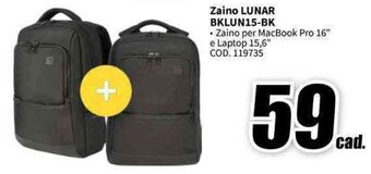 MediaWorld TUCANO Zaino LUNAR BKLUN15-BK offerta
