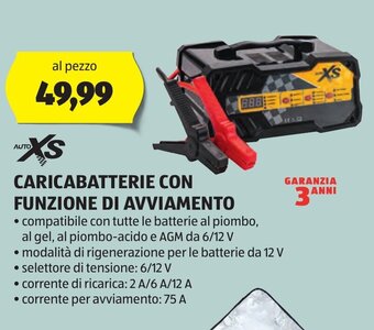 ALDI AUTOXS CARICABATTERIE CON FUNZIONE DI AVVIAMENTO offerta