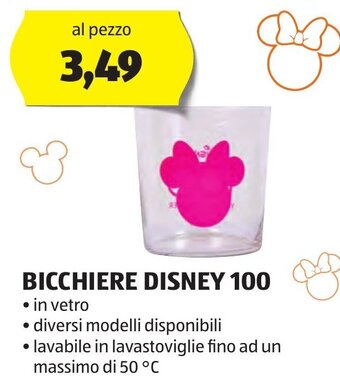 ALDI BICCHIERE DISNEY 100 offerta