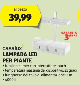ALDI casalux LAMPADA LED PER PIANTE offerta