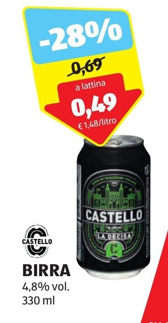 ALDI CASTELLO BIRRA 330 ml offerta