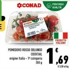 Conad Conad pomodoro rosso oblungo cocktail offerta
