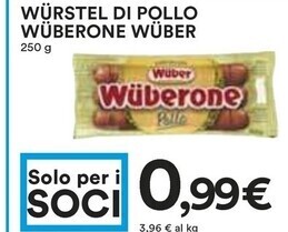 Coop Wuber wurstel di pollo wuberone offerta