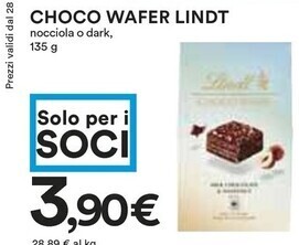 Coop Lindt choco wafer offerta