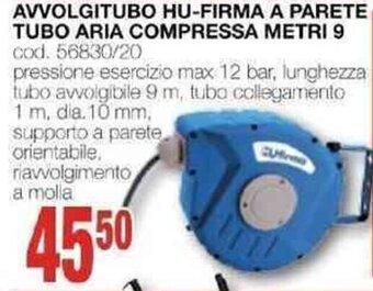 Mondo Brico AVVOLGITUBO HU-FIRMA A PARETE TUBO ARIA COMPRESSA METRI 9 offerta