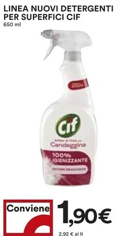 Coop Cif linea nuovi detergenti per superfici offerta