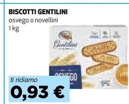 Coop Gentilini biscotti offerta