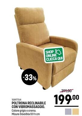 Cfadda Poltrona reclinabile con vibromassaggio offerta