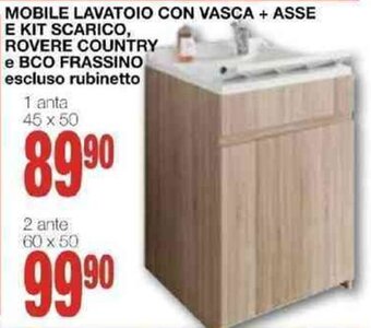 Mondo Brico MOBILE LAVATOIO CON VASCA + ASSE E KIT SCARICO 45 x 50 offerta