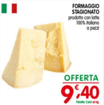 FORMAGGIO STAGIONATO prodotto con latte 100% italiano a pezzi