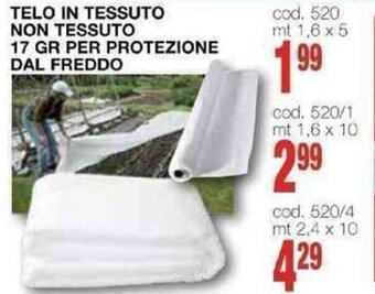 Mondo Brico TELO IN TESSUTO NON TESSUTO 17 GR PER PROTEZIONE DAL FREDDO ml 1,6 x 5 offerta